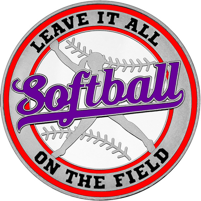 Purple "Softball" with Red Outer Circular Borders